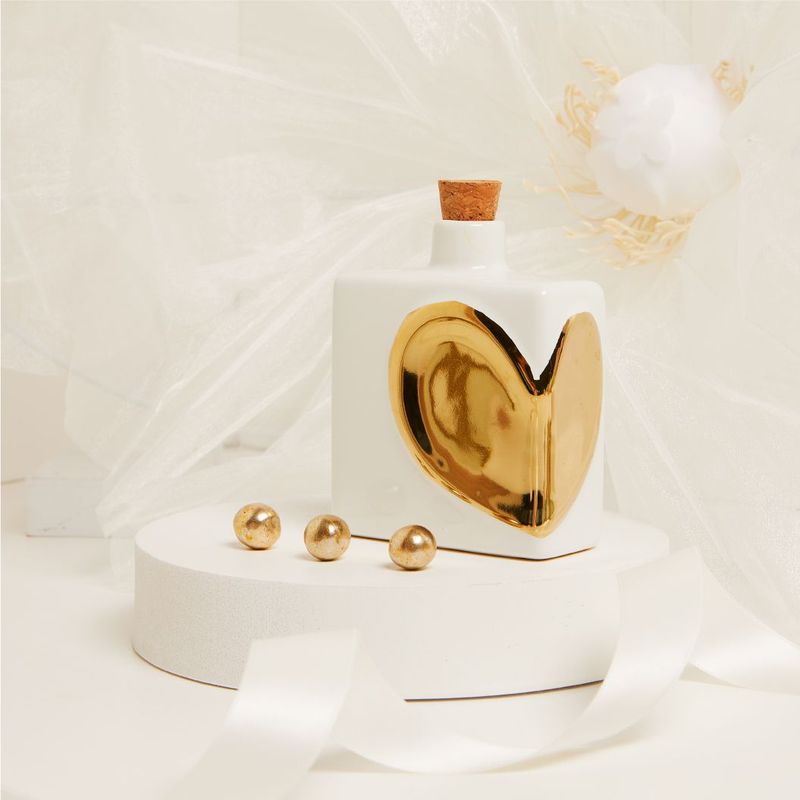Claraluna - Oliera decoro cuore gold 25076