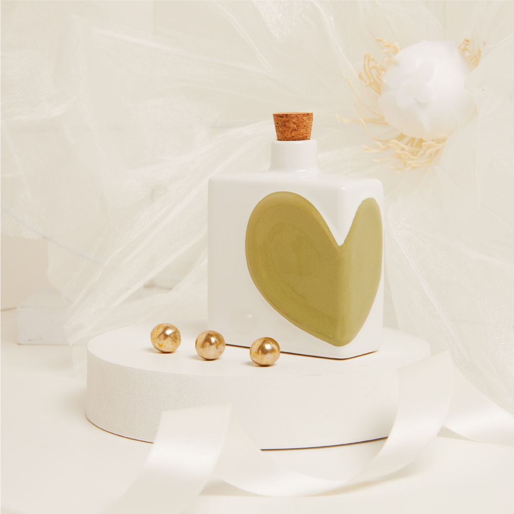 Claraluna - Oliera decoro cuore verde 25078