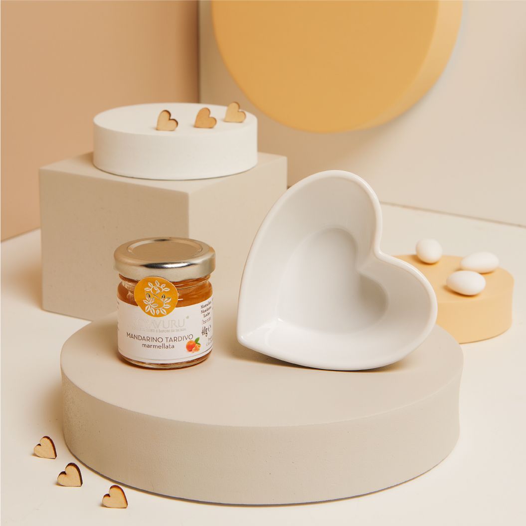 Claraluna - Ciotolina forma cuore con marmellata di mandarino 25095