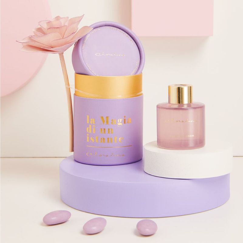 Claraluna - Diffusore viola con fiore 25152F/25162F