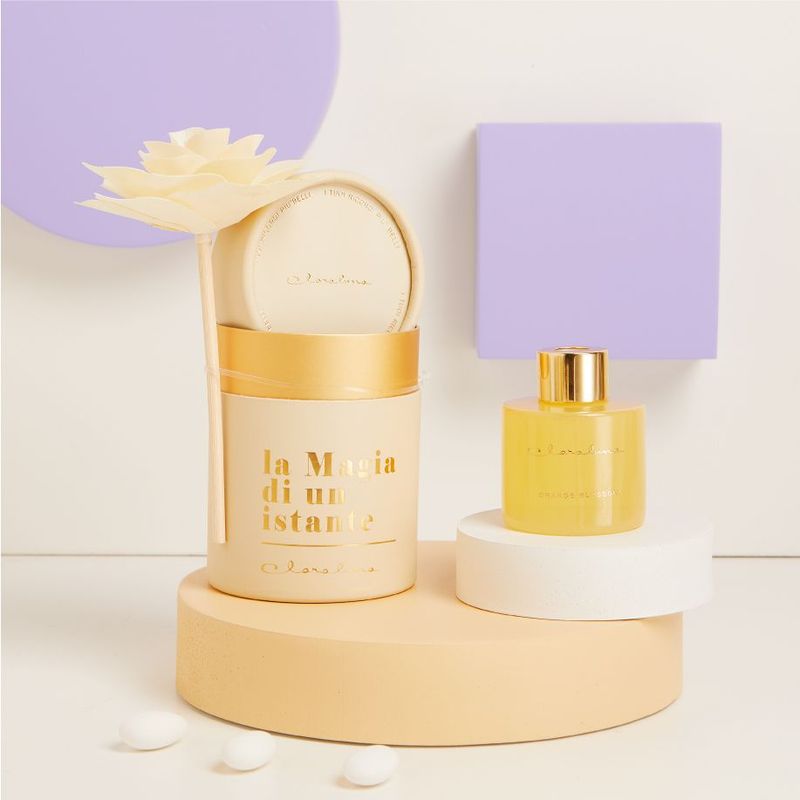 Claraluna - Diffusore giallo con fiore 25154F/25164F