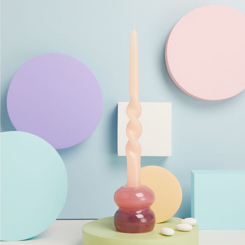 Claraluna - Candelabro piccolo rosa e viola 25157