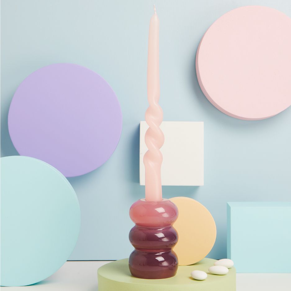 Claraluna - Candelabro grande rosa e viola 25167
