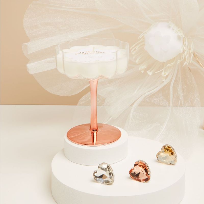 Claraluna - Candela in bicchiere oro rosa 25183