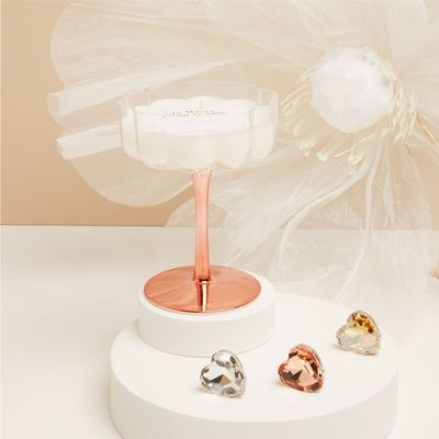 Claraluna - Candela in bicchiere oro rosa 25183
