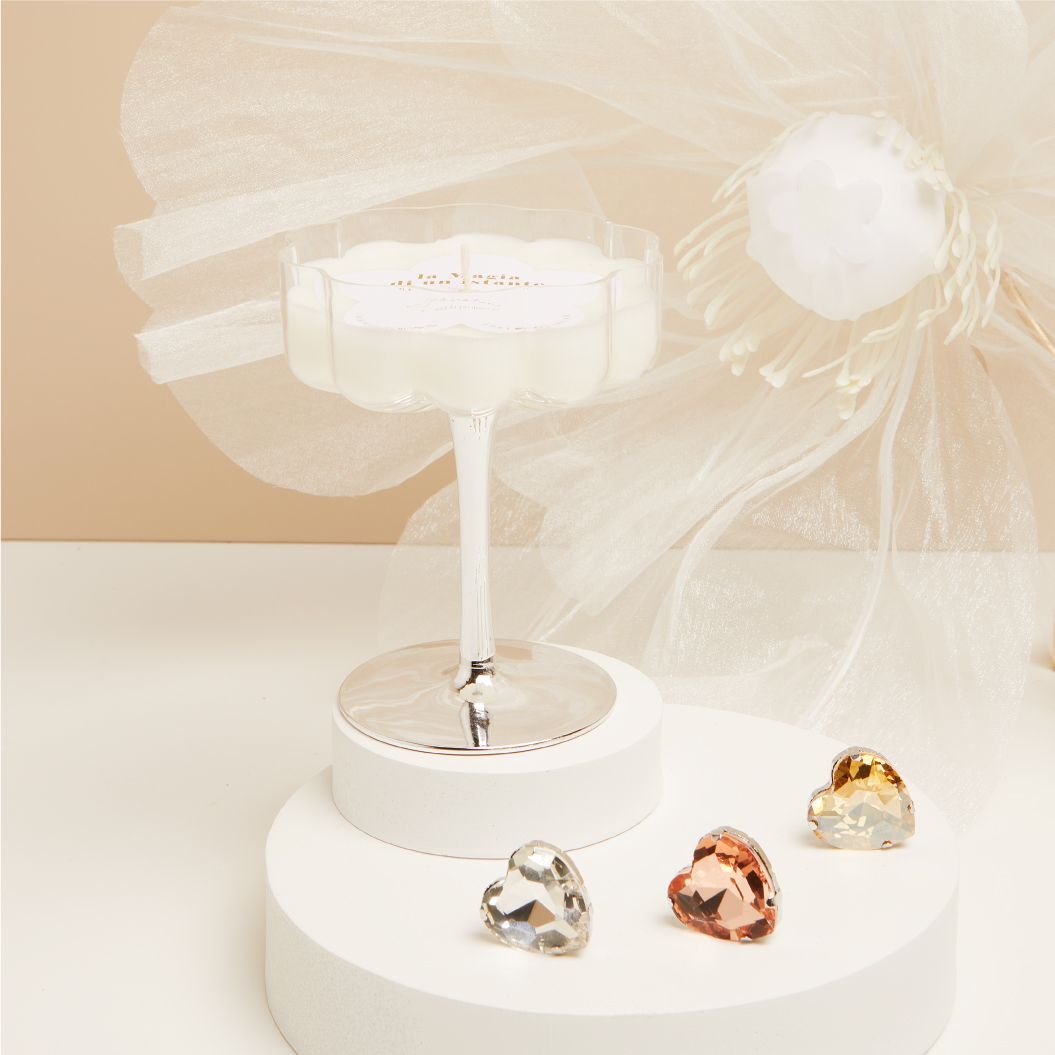 Claraluna - Candela in bicchiere silver 25181