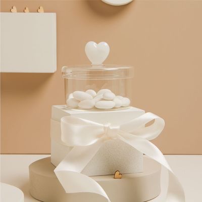 Claraluna - Scatolina in vetro con cuore bianco 25191