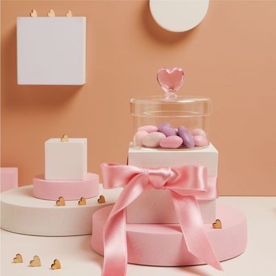 Claraluna - Scatolina in vetro con cuore rosa 25192