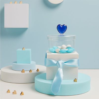 Claraluna - Scatolina in vetro con cuore blu 25193