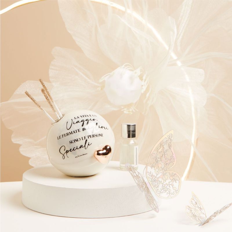 Claraluna - Diffusore mondo cuore oro rosa 25204