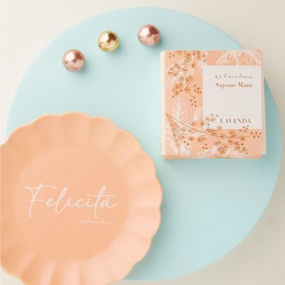 Claraluna - Piattino "Felicità" con sapone lavanda 25273