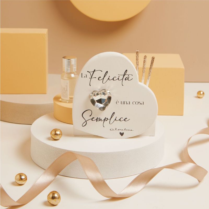 Claraluna - Diffusore cuore con strass silver 25334