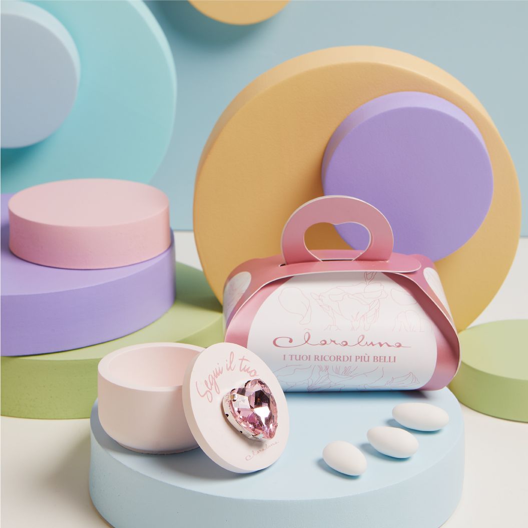 Claraluna - Scatolina rosa con cuore rosa 25345