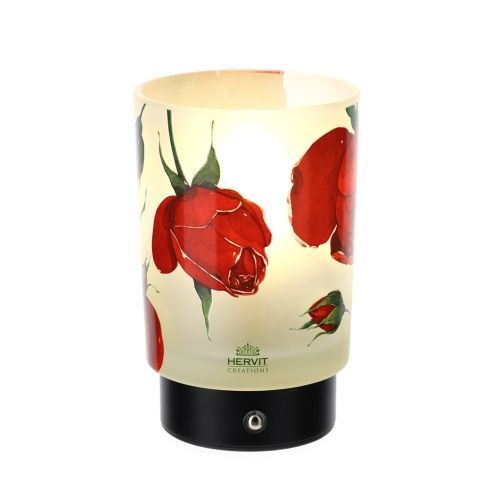 Hervit - Lampada vetro rose Baccarat bianca in due misure