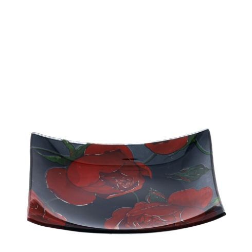 Hervit - Piattino vetro rose Baccarat nero 29702