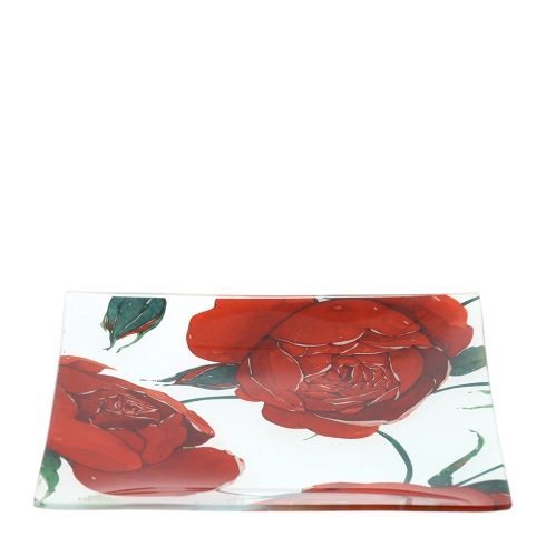 Hervit - Piatto vetro rose Baccarat bianco 29705