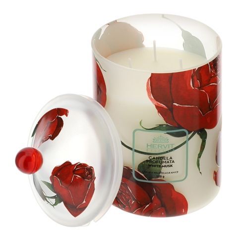 Hervit - Candela profumata rose Baccarat bianca 29713