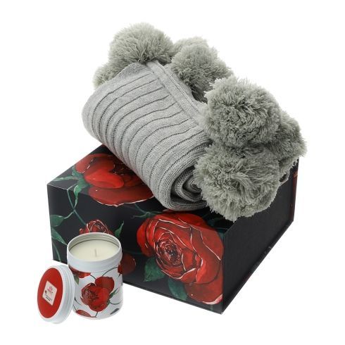 Hervit - Set candela e plaid Pom Pom rose Baccarat 29718