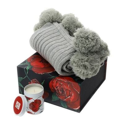 Hervit - Set candela e plaid Pom Pom rose Baccarat 29718