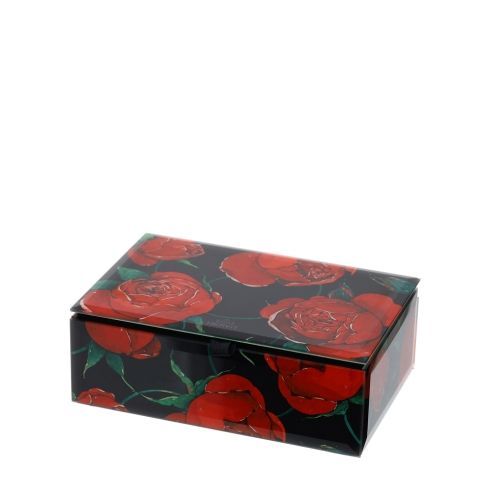 Hervit - Cofanetto legno e vetro rose Baccarat nero 29736
