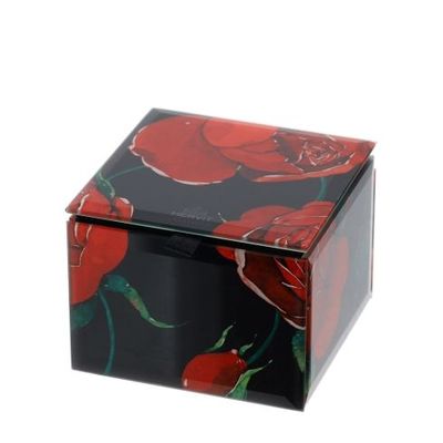 Hervit - Cofanetto legno e vetro Rose Baccarat nero 29745