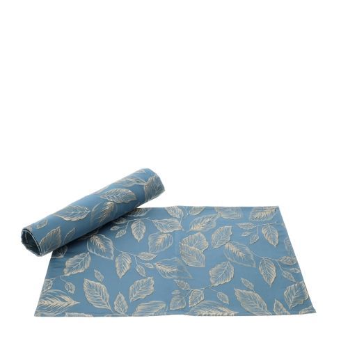 Hervit - Box 2 Tovagliette Foliage Blu/Oro 29814