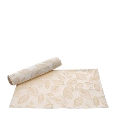 Hervit - Box 2 Tovagliette Foliage Beige/Oro 29808