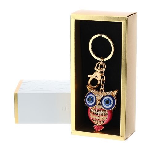 Hervit - Portachiavi Civetta oro/rosso/blu 29859