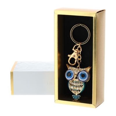 Hervit - Portachiavi Civetta oro/blu 29860