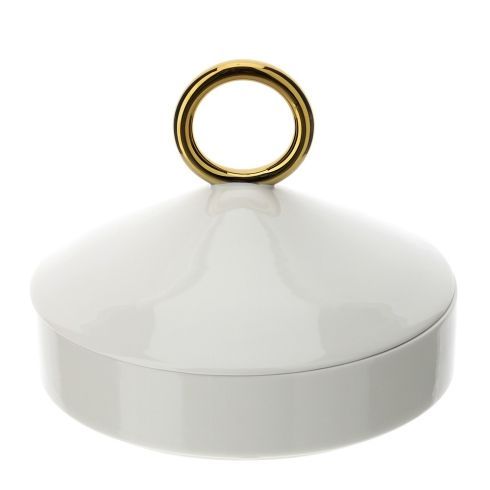 Hervit - Contenitore bianco con anello oro 29880