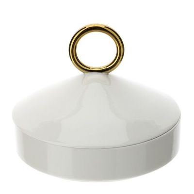 Hervit - Contenitore bianco con anello oro 29880