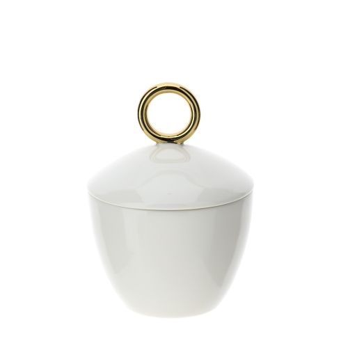 Hervit - Contenitore bianco con anello oro 29882