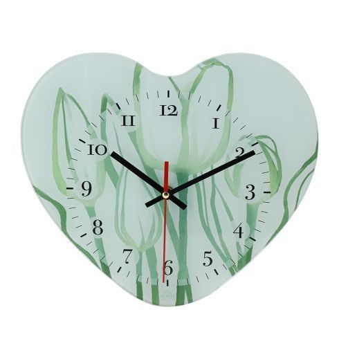 Hervit - Orologio da parete cuore Tulipani 29945