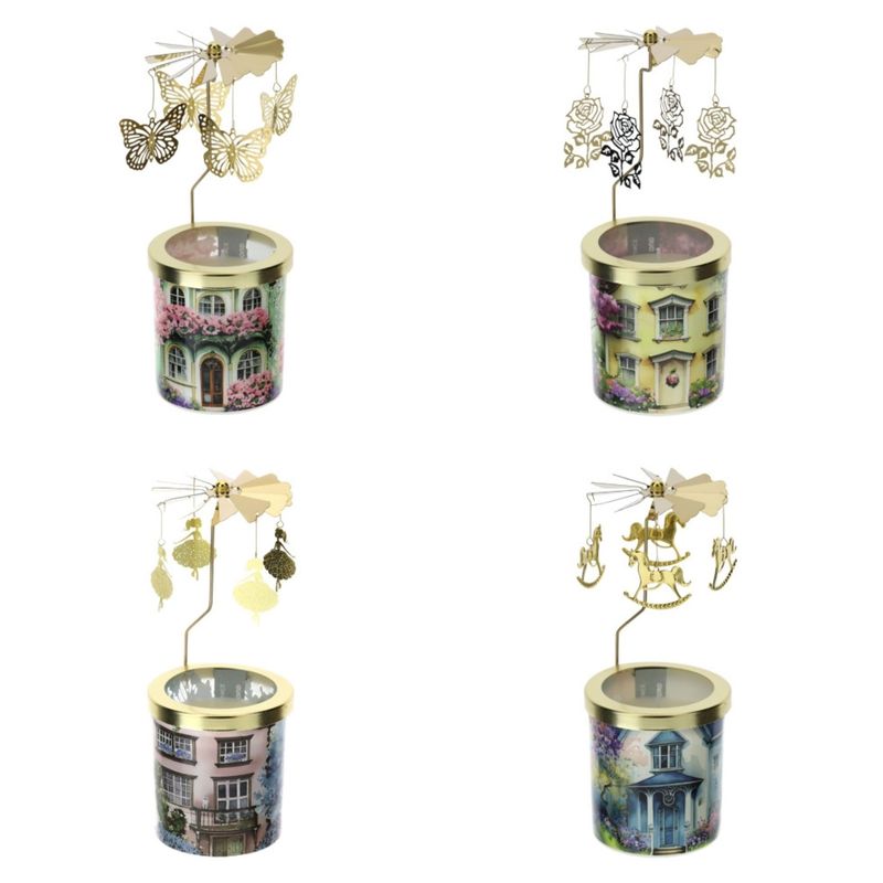 Hervit - Candela Profumata Cottage con giostrina girevole in vari colori