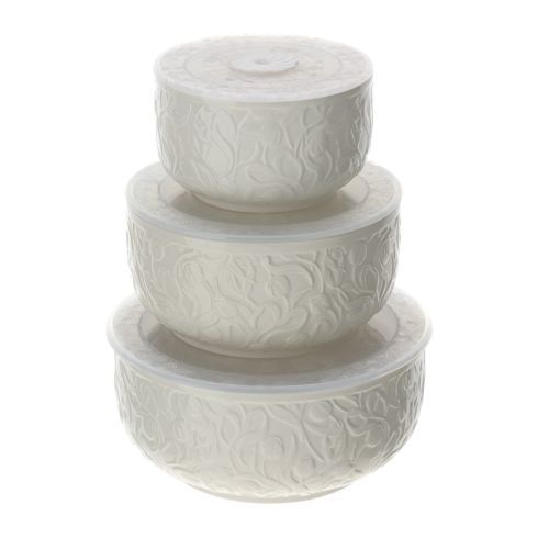 Hervit - Set 3 Contenitori in Porcellana Linea Romance 30039