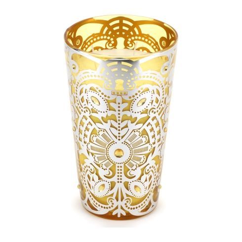Hervit - Vaso con Candela Byzantium Giallo 30071
