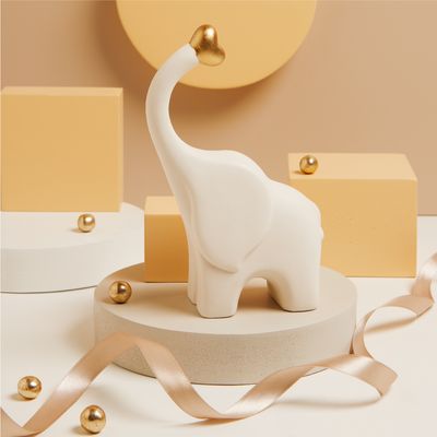 Claraluna - Elefantino bianco con cuore oro 25189