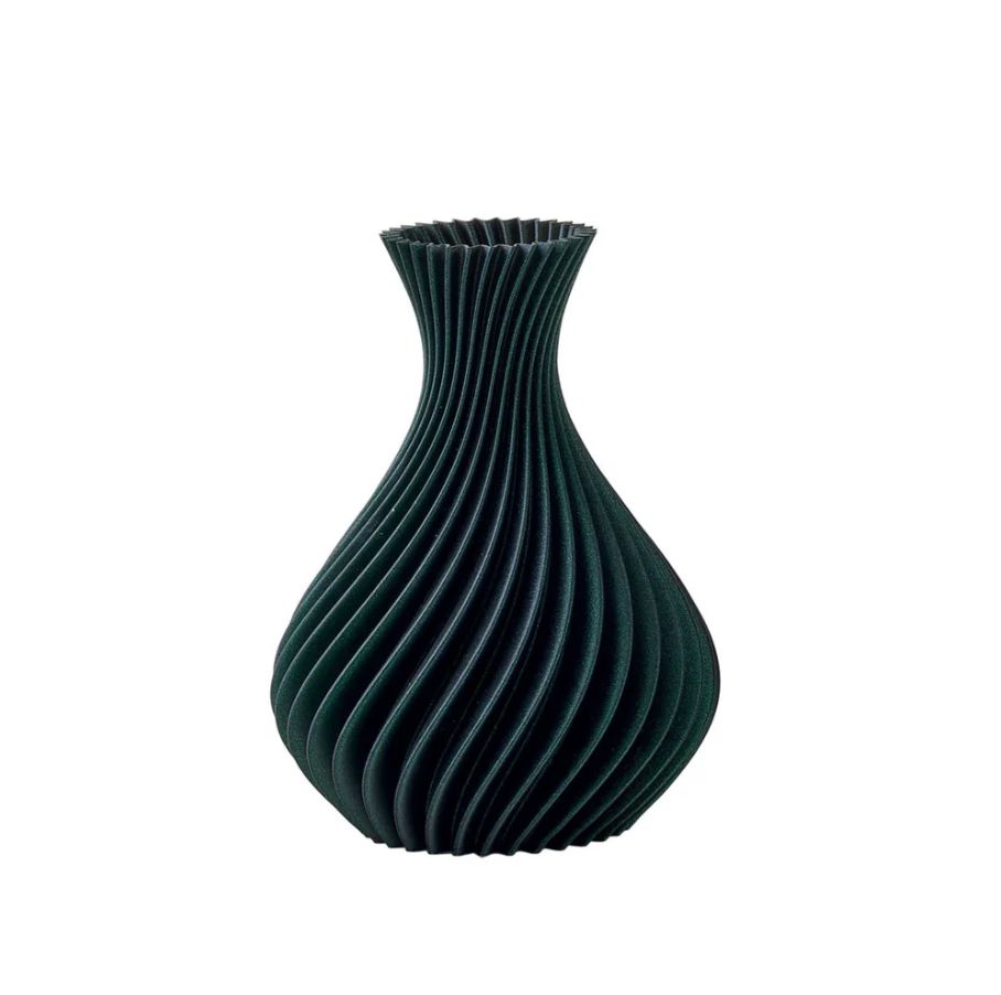 Melaverde - Vaso Spirale Verde Glitter, Dimensione:: Altezza 20 cm (cod. ML014)