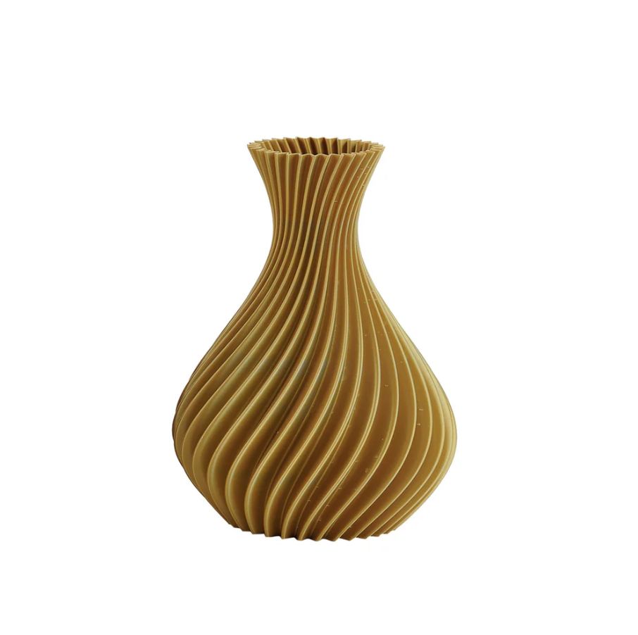 Melaverde - Vaso Spirale Oro Silver, Dimensione:: Altezza 20 cm (cod. ML012)
