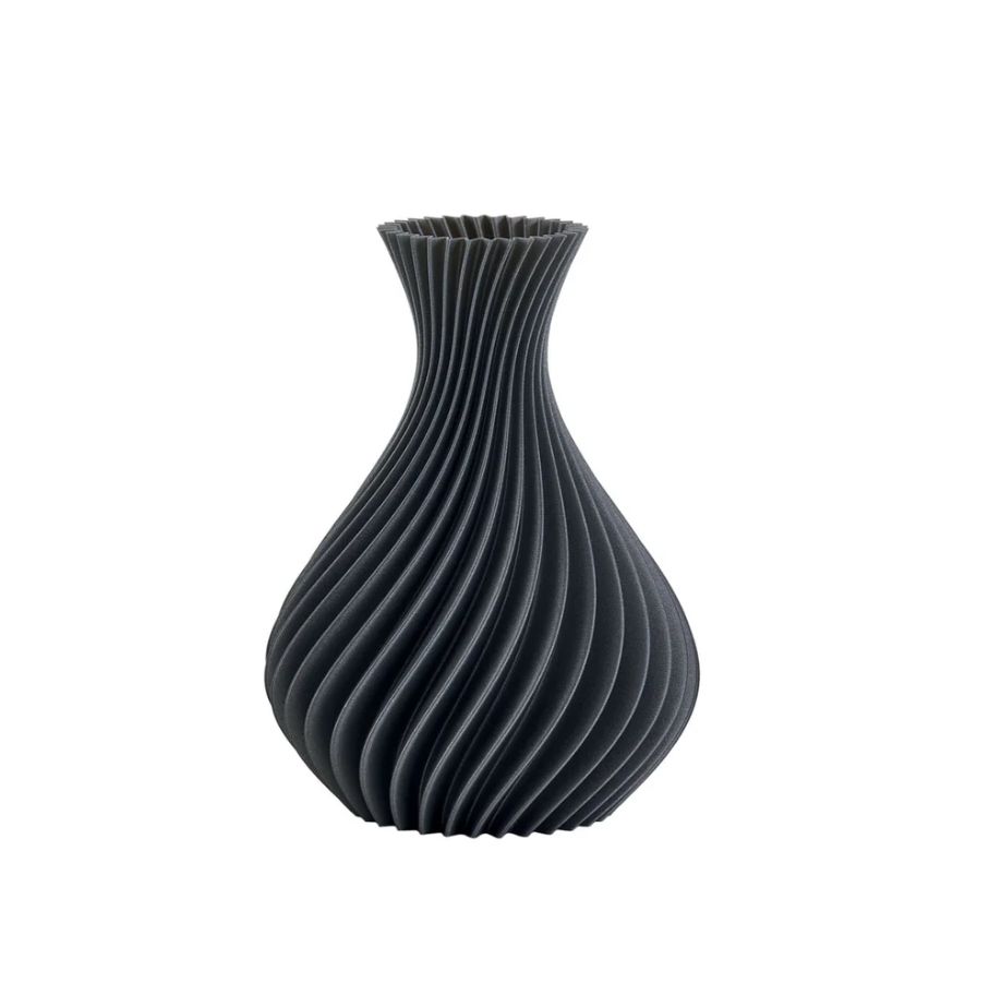 Melaverde - Vaso Spirale Grigio Glitter, Dimensione:: Altezza 20 cm (cod. ML016)