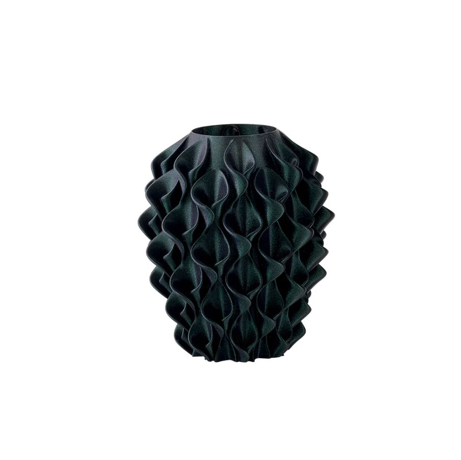 Melaverde - Vaso Fiore Verde Glitter, Dimensione:: Altezza 18 cm (cod. ML030)
