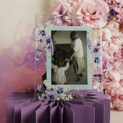 Portafoto con decoro floreale
