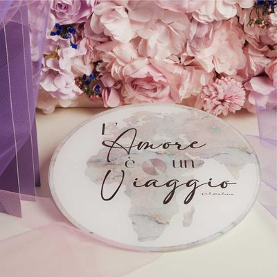 Vassoio girevole con decoro mondo