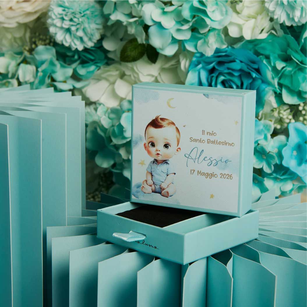 Scatola per confettate battesimo maschio