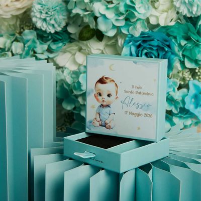 Scatola per confettate battesimo maschio