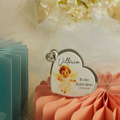 Icona a forma di cuore  per tema battesimo,comunione, cresima( femmina e maschio) e matrimonio