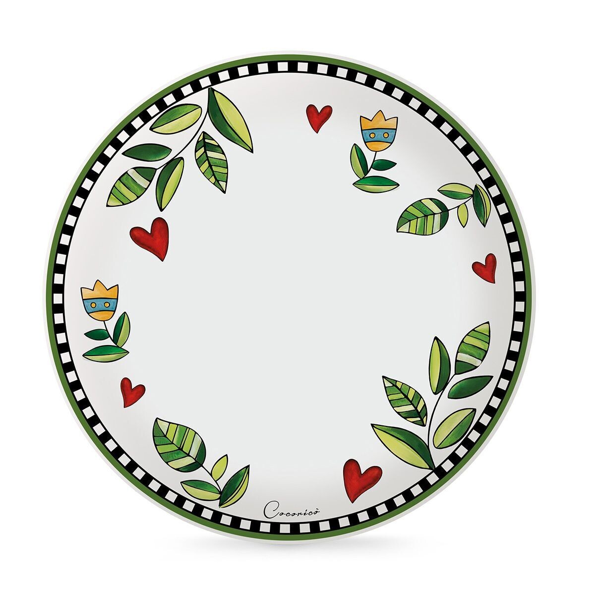 Egan - Set 6 Piatti Piani Cocoricò Verde DM 27