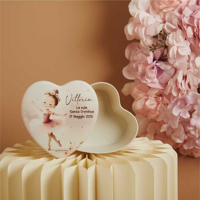 Scatola a forma di cuore tema ballerina