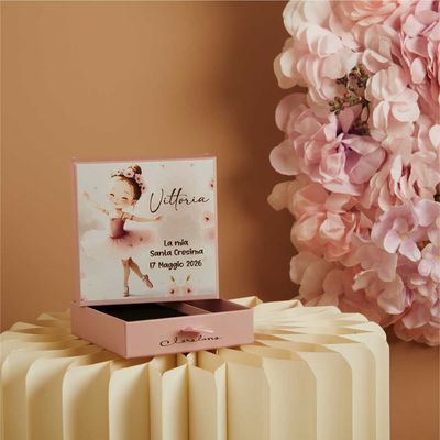 Scatola per confettate battesimo tema ballerina