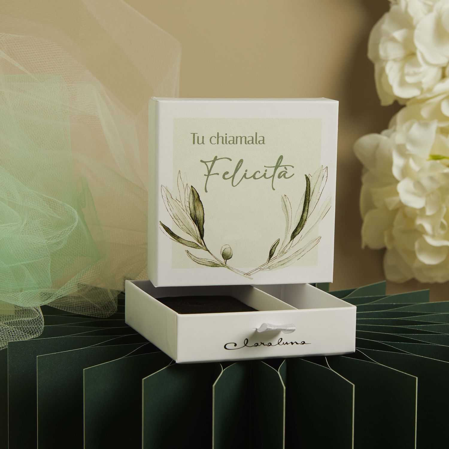 Scatola per confettate tema ulivo